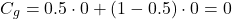 \[C_g = 0.5 \cdot 0 + (1 - 0.5) \cdot 0 = 0\]