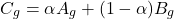 \[C_g = \alpha A_g + (1 - \alpha) B_g\]